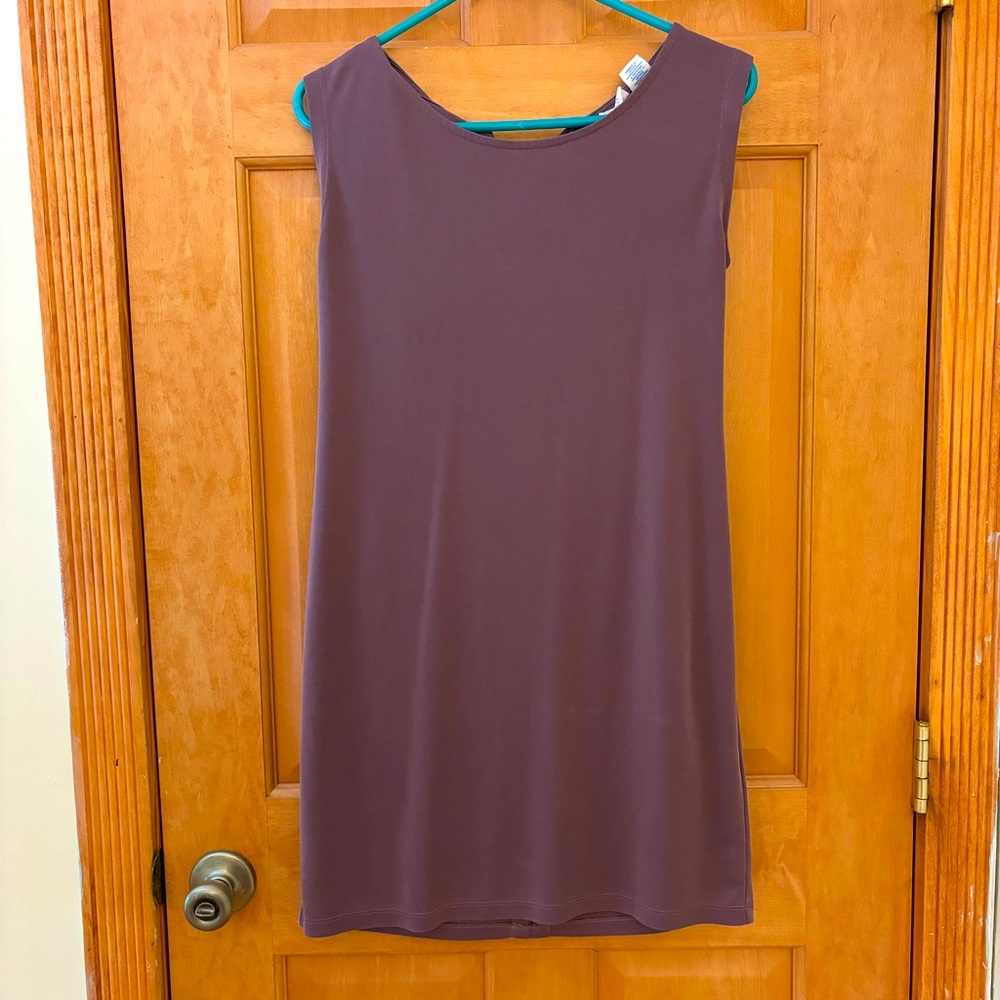 Sigrid Olsen Purple Modal Sleeveless Casual Shift Dress, Back Tie Detail - XS